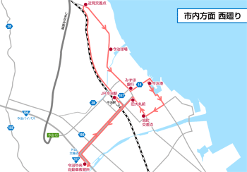 市内方面 西廻り